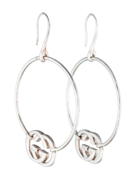 gucci gg hoop earrings|gucci sterling silver hoop earrings.